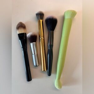 Variety set of makeup brushes for face